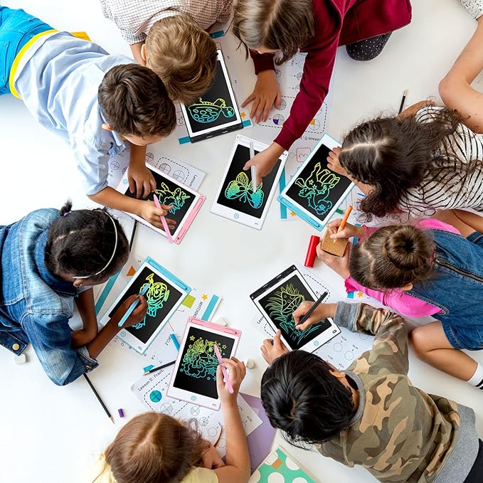 Zhehao 20 Pack LCD Writing Board for Kids, 8.5 Inches Doodle Board Reusable Board Screen Drawing Pad Erasable Painting Pads Educational Toy for 3-8 Years(Light Blue, Black, Pink, White)