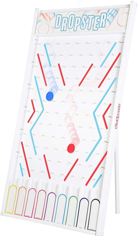 GoSports DROPSTER Prize Drop Game with Customizable Slots - Game Show Style Coin Drop - Great for Trade Show Prizes, Educational Trivia, Party Games & More