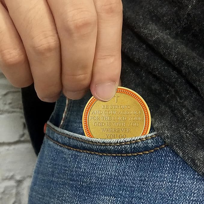 Colorful Bible Cup Religious Coin Inspirational Bible Verse Medallion Faith-Based Gifts for Spiritual Encouragement for Men & Women