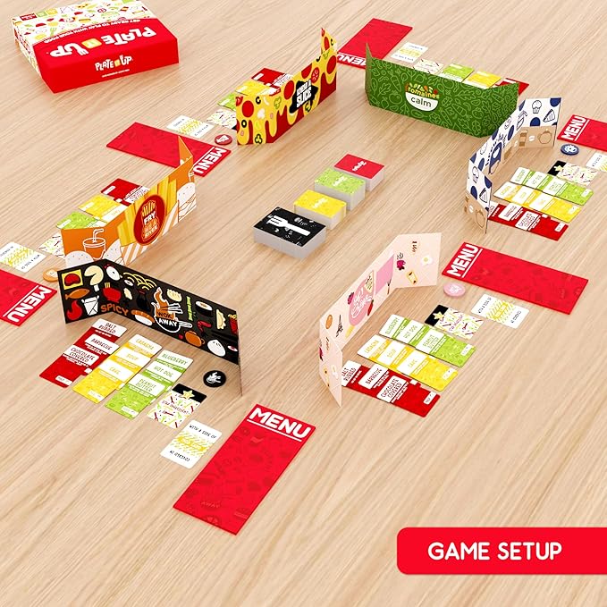 Blue Wasatch Games Plate It Up - A Foodie Party Game | Mix Ingredients and Make Crazy Dishes | Includes Over 350 Foods and Fun Scenarios | Ages 8+ | 3-6 Players | 20 Min to Play