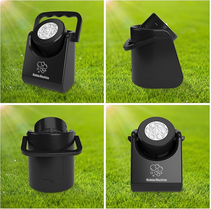 Bubble Machine for Kids Toddlers,Automatic Bubble Blower,Portable Adjustable Angle Bubble Maker,Bubbles Toy for 3 4 5 6 7 Year Old Boy Girl,Outdoor Party Birthday Easter Baskets Stuffers Gifts Black