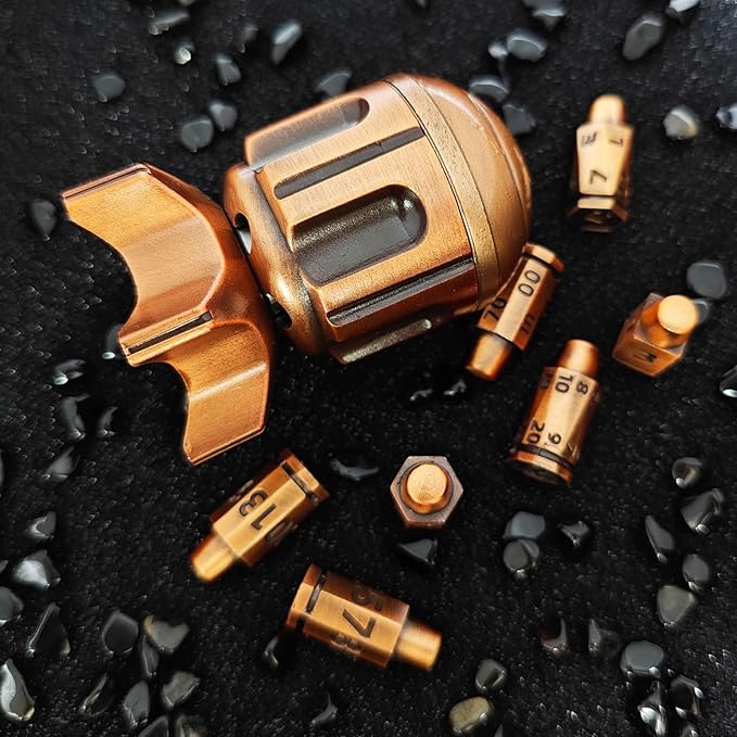 Roulette Dice Spinner for DND Dice Set, 7 Metallic Polyhedral D&D Dice with Gift Case for Dungeons and Dragon Game, RPG Role Playing Table Game Gifts (Black Gold)