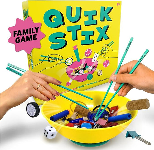 Lucky Egg Quik Stix Skill Game, Fun Family Games for Kids and Adults, 7+ Year Olds, 2-8 Players, Party Board Games for Adults & Kids, Perfect for Indoor & Outdoor Game Night, for Children & Families