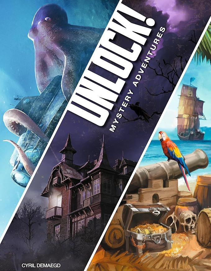 UNLOCK! Mystery Adventures Card Game - Escape Room-Inspired Cooperative Adventure, Fun Family Game for Kids and Adults, Ages 10+, 1-6 Players, 1 Hour Playtime, Made by Space Cowboys