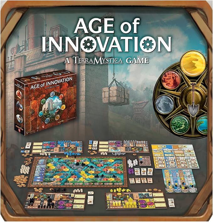 Age of Innovation - A Terra Mystica Game, Faction Strategy Board Game, Ages 14+, 1-5 Players, 40 Min