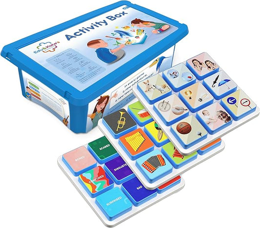 Edu&Kate’s Educational Learning Toys - Opposites - Montessori Speech Therapy Materials for Toddlers & Kids with Autism - 27 Pcs, 3 Boards + Activity Box - Early Skills Development - Stage 4