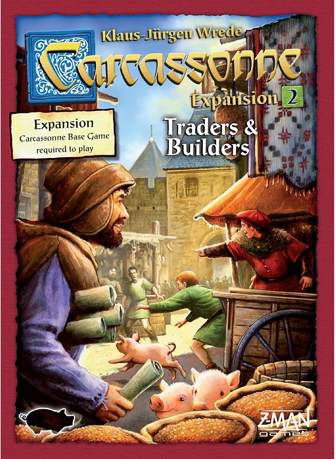 Carcassonne Traders & Builders Board Game EXPANSION - New Strategies Await! Medieval Tile-Laying Strategy Game for Kids and Adults, Ages 7+, 2-6 Players, 45 Minute Playtime, Made by Z-Man Games