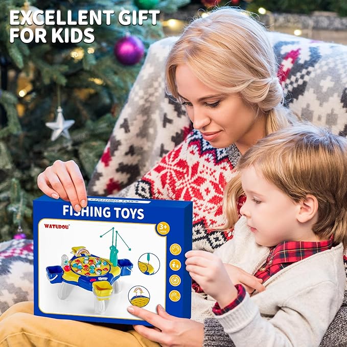 Magnetic Fishing Game for Kids Toddlers 3-5, 70 pcs Fishing Toys for Kids Toddlers 3-5, Fishing Table Toys Board Game Birthday Gifts for 3 4 5 6 7 8 Years Old Toddlers Kids