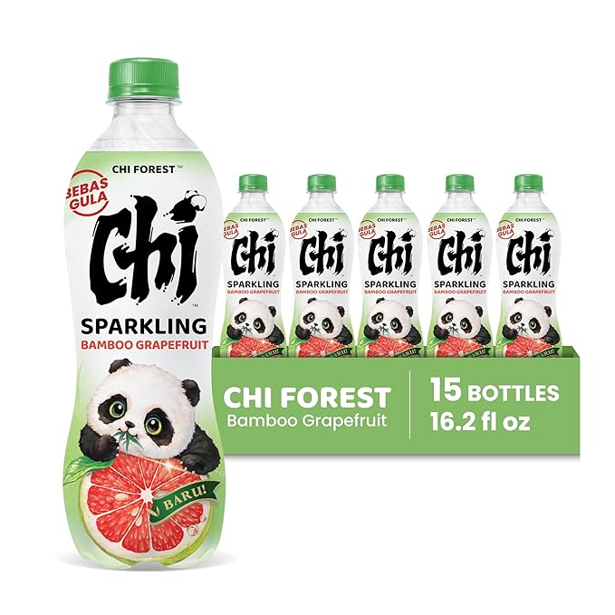 CHI FOREST Flavored Sparkling Water Beverage, Bamboo & Grapefruit, Zero Sugar, 16.2 fl oz Bottles (pack of 15)