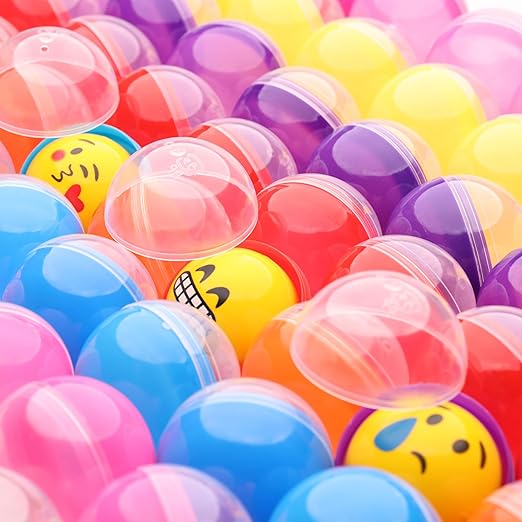 Capsule Vending Machine Translucent Round Capsules Empty 25 pcs 2.6 inch - Gumball Machine Capsules Bulk Claw Machine Refills Easter Basket Stuffers Birthday Gifts Pinata Stuffers DIY Craft Supplies