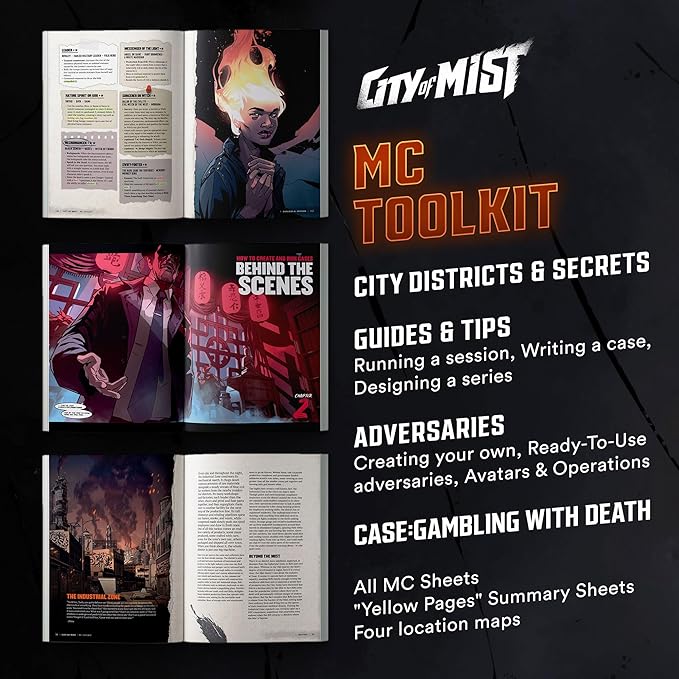 City of Mist MC Toolkit for Master of Ceremonies – TTRPG Tabletop Role Playing Game Instructions Book – Urban Fantasy Narrative RPG Tabletop RPG Instructions