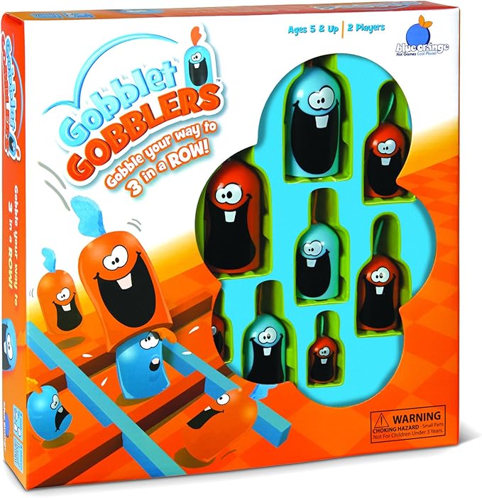 Gobblet Gobblers (Plastic), Tic Tac Toe Strategy Board Game, Award Winning Kids and Family Friendly Educational Board Game, 2 Players, Ages 5+, by Blue Orange Games