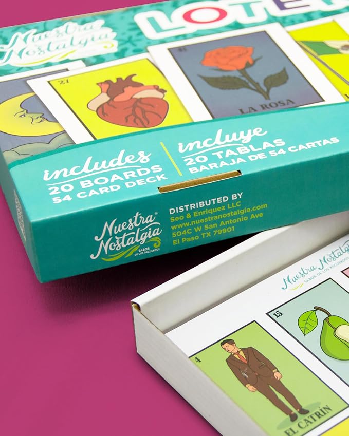 Waterproof 20 Player Loteria | 12 inch by 8 inch Boards | Shuffleable Card Deck | No Stereotypical Characters | Extendable Up To 100 | Perfect for Schools, Cinco de Mayo, Mexican Parties (Boards 1-20)