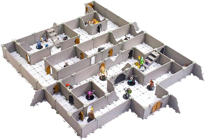 Rogue Dungeon Set - Mini Dungeon Castle Cavern DND Terrain for Tabletop RPGs, Dungeons & Dragons, Pathfinder, War Gaming, and More! by DCD (100+pcs, 3.5sqft, 16rooms)