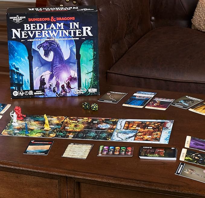 Hasbro Gaming Dungeons & Dragons: Bedlam in Neverwinter Board Game, Escape Room, Cooperative Strategy Games for Ages 12+, 2-6 Players, 3 Acts Approx. 90 Mins Each (Amazon Exclusive)
