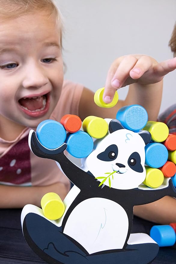 Tabletop Wooden Game, Balancing Preschool Educational, for Kids Friends Family School Parties Daycare, 1-4 Players, Ages 3+, Award Winning, BoomBoom The Balancing Panda by Blue Orange Games