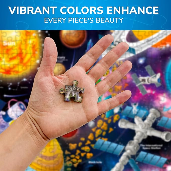 QUOKKA Puzzles for Adults 500 Pieces - 3 Set Floor Puzzles for Kids Ages 8-10 - Learning Map of The United States World Space - Educational Games for Kids 6-8 - Toys for 12 Year Old Boys and Girls