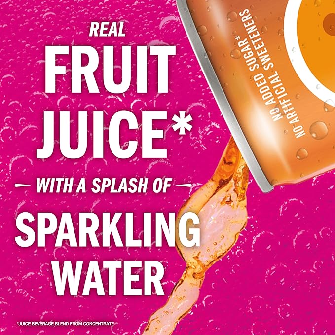 IZZE Sparkling Juice Beverage Blend, Variety Pack, Blackberry, Clementine, Apple, Grapefruit, No Sugar Added, 8.4 FL OZ, 24 Cans