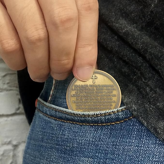 Saint Shepherd and Holy Child Religious Coin Inspirational Bible Verse Medallion Faith-Based Gifts for Spiritual Encouragement for Men & Women