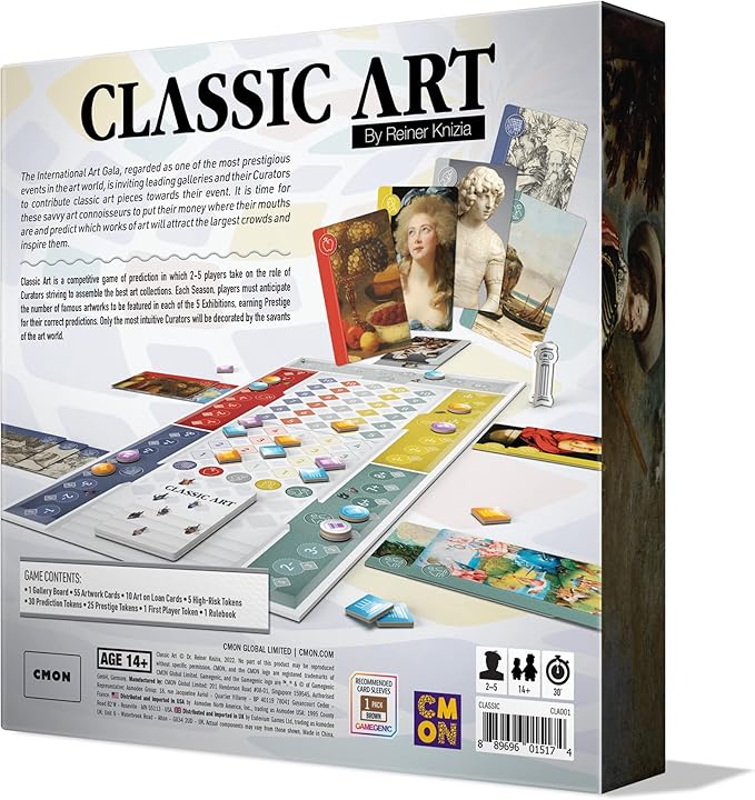 CMON Classic Art Board Game | Art Collection Strategy Game | A Competitive Game of Prediction | Great for Game Night with Adults | Ages 14+ | 2-5 Players | Average Playtime 30 Minutes | Made by CMON