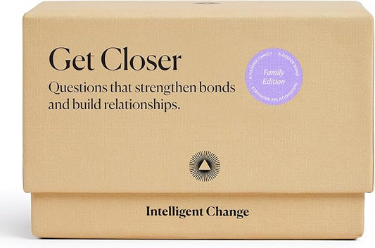 Intelligent Change Get Closer: Family Bonding Question Card Game, Conversation Starters with Fun Questions & Activities, Fun Talking Card Game for Families, Icebreaker Card Deck, 100 Question Cards