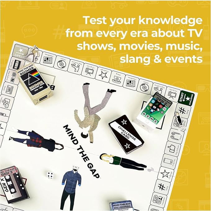 Spin Master Games, Mind The Gap Deluxe Trivia Game, Board Game for All Generations on Thanksgiving, Friendsgiving, Birthdays & Family Nights, 2-12 Players, for Ages 10 & Up