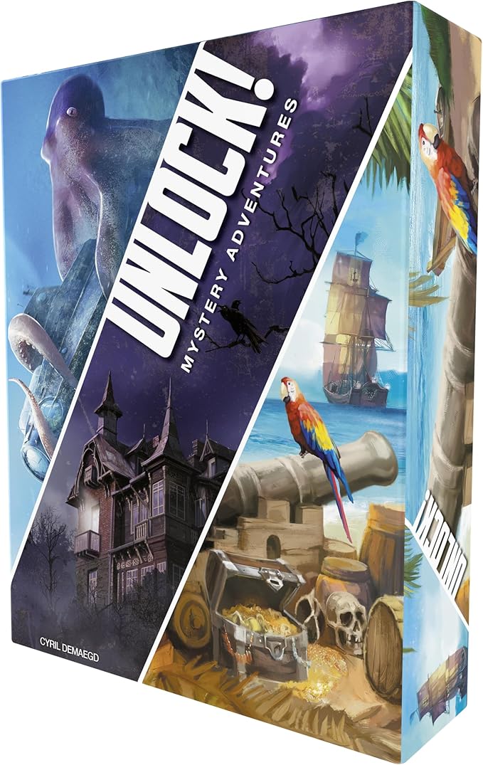UNLOCK! Mystery Adventures Card Game - Escape Room-Inspired Cooperative Adventure, Fun Family Game for Kids and Adults, Ages 10+, 1-6 Players, 1 Hour Playtime, Made by Space Cowboys