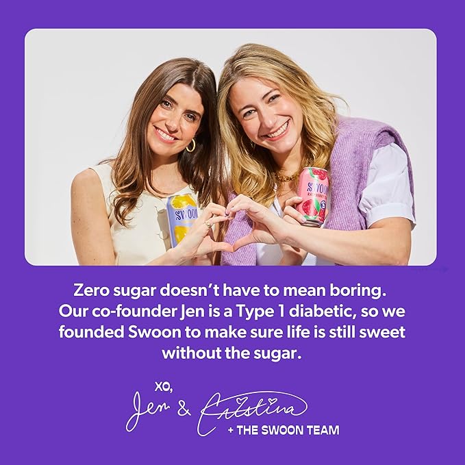 Swoon Sugar Free Classic & Pink Lemonade - Low Carb, Low-Calorie, Paleo-friendly & Gluten-free Keto drink - Made with 100% Natural Lemon Juice Concentrate - 12 Fl oz (Pack of 12)