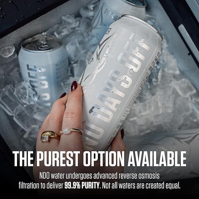 NDO H2O Premium Alkaline Water Case - 12 Pack (16 fl oz, Still) | Reverse Osmosis Purified Canned Water | Tested for Over 400 Impurities | pH 8.1 Balanced | Electrolytes & Minerals