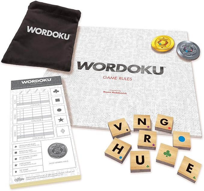 Calliope Games Wordoku - Fun Spelled Out! - Crossword Sudoku - Word Puzzle Board Game for Family Game Night - 1-6 Players - from The Makers of Tsuro and Roll for It!