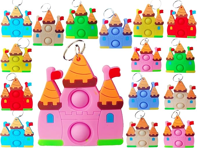 20 Packs Bulk Mini Dreamy Castle Princess fidgets Toys for Kids Children Classroom Students Gifts Prize from Teacher,Birthday Party Bubble Favors (Castle)