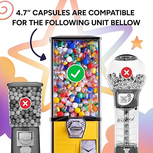 Claw Machine Capsules Translucent Purple Plastic Sphere Party Favor Containers Round 7 pcs 4.7 inch Jumbo Plastic Christmas Ornaments Extra Large Gift Box Craft Party Supplies Vending Capsules