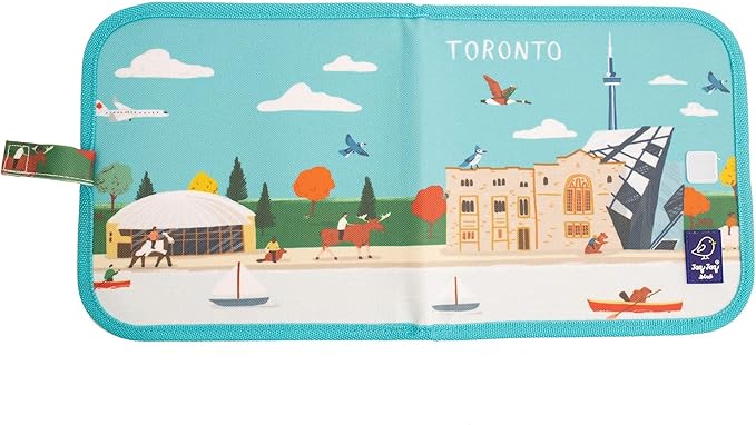 Jaq Jaq Bird Toronto Cities of Wonder Color It and Go Activity Book | Erasable and Reusable Chalk Board Book | for Coloring and Creative Play | Portable & Mess-Free | Includes Dust-Free Chalk