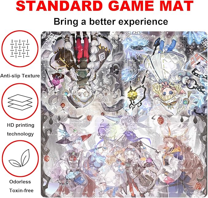 Card Rubber Mat - 2 Player, Square playmat for Gamer 60x60cm/23.6x23.6inch (White Forest)