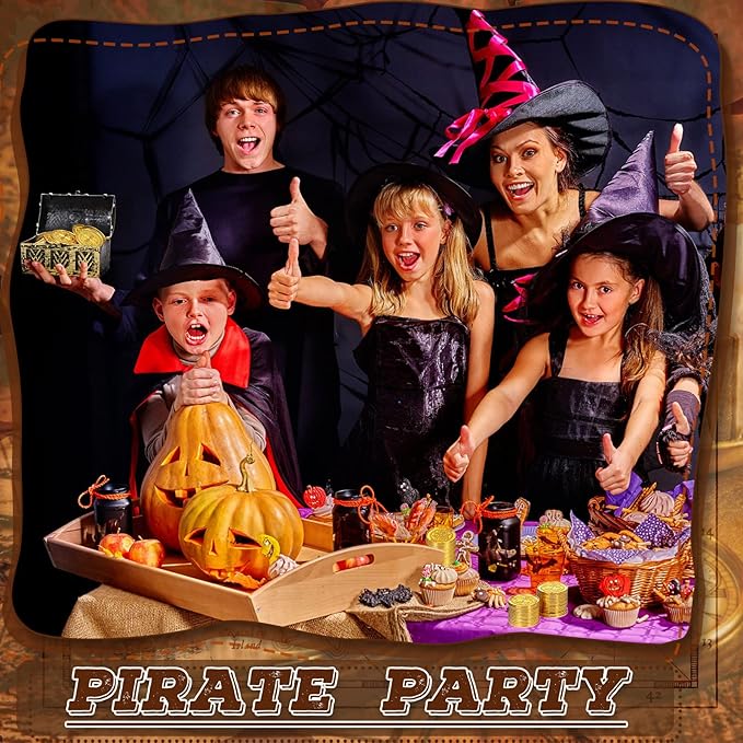 Hanaive 100 Pcs Metal Pirate Coins Bulk Gold Fake Coins Spanish Doubloon Tokens for Kids Board Games Pirate Party Cosplay(Round)