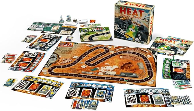 HEAT: Pedal to the Metal Board Game - Intense Car Racing and Strategy Game, Fun Family Game for Kids and Adults, Ages 10+, 1-4 Players, 60 Minute Playtime, Made by Days of Wonder