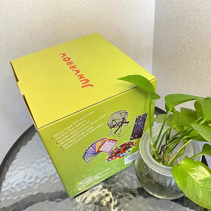 Deluxe Bingo Game Set-6 Inch Metal Cage, Master Board,75 Colored Balls, 50 Bingo Cards,500 6 Color Mix Chips and 2 Bags,Ideal for Large Groups