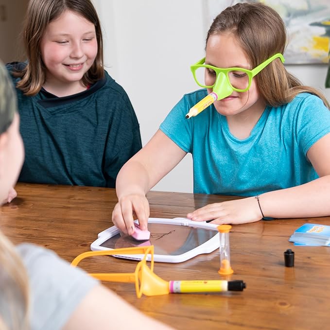 Fat Brain Toys Pencil Nose, Board Games for Family Night, Party Game for Kids 8 Years and Up and Adults
