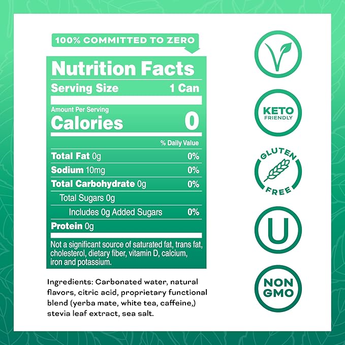 Yerbaé Watermelon Strawberry Functional Energy Drink - 0 Sugar, 0 Calories, 0 Carbs. Yerbae is Energized by Yerba Mate, Plant-Based, Healthy Alternative to Sugary Energy Drinks, 16oz cans (12 Pack)