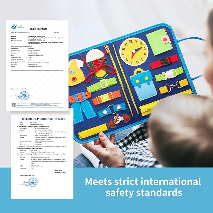 Busy Board Sensory Toys for Toddlers 1 2 3 4, Toddler Travel Activities Educational Toys, Montessori Toys for 2 3 4 Year Old Boys Girls Gift, Dinosaur