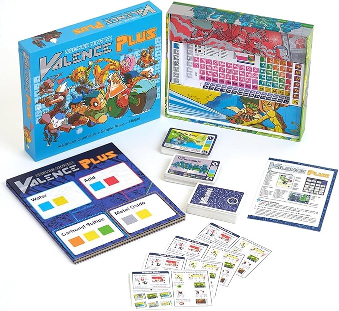 Valence Plus Periodic Table for Kids 12 and up Chemistry Games -Periodic Table of Elements Science Gifts Educational Science Games Molecules Chemistry Gifts Elements Toys Advance Educational Card Game