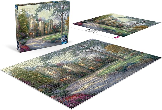 Ceaco - Sapphire Select - Thomas Kinkade - Beyond Summer Gate - 1000 Piece Jigsaw Puzzle – Challenging & Fun – Blue Eska Core Puzzle Board – Giftable Display Box - Full Size Poster Included