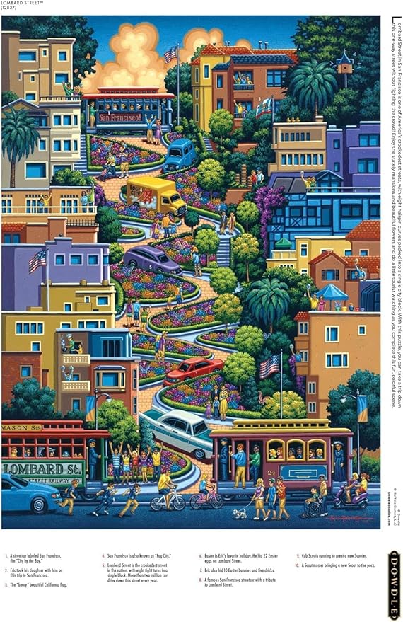Buffalo Games - Eric Dowdle - Lombard Street - 1000 Piece Jigsaw Puzzle for Adults - Challenging Puzzle Perfect for Game Nights - Finished Size is 26.75 x 19.75