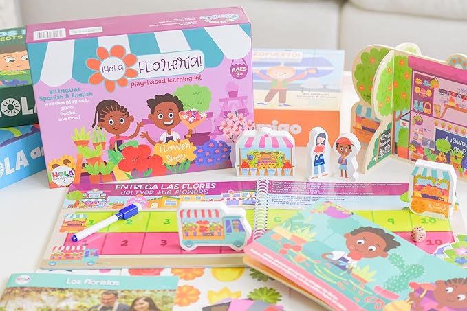 Flower Shop Bilingual Learning Kit | Hello, Flower Shop! - Hola, Florera! Interactive Learning Activities Spanish and English Educational Resources for Kids 3+