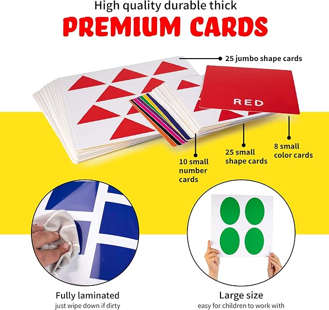 SPARK INNOVATIONS Shapes, Colors, Counting Floor Game, Large Flash Cards and Kids Game, Educational Learning Materials for Children, Matching Cards Toddler Games