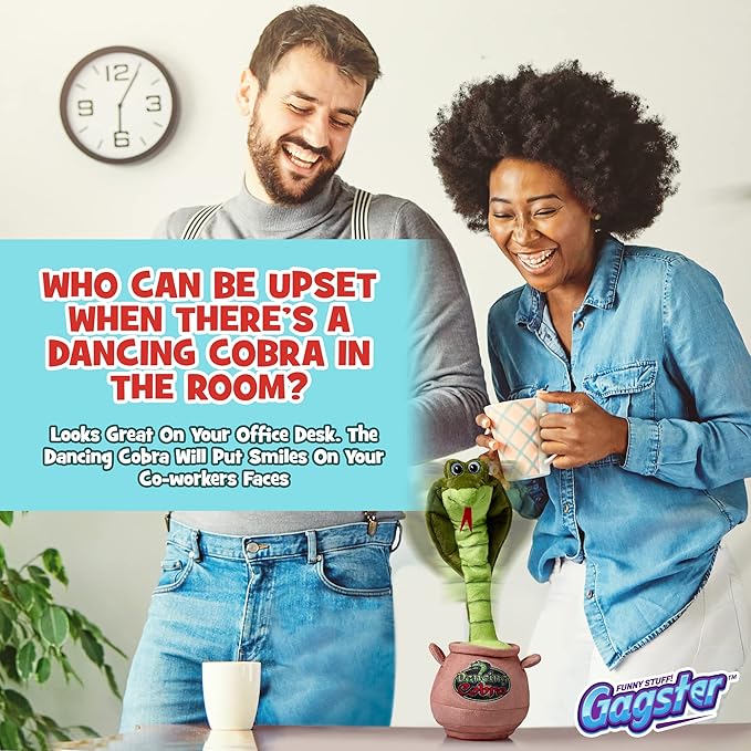 Gagster Dancing Cobra Snake - Dancing, Talking, Mimicking Cobra Snake Toy, Great for Kids & Adults, Singing, Joking, and Repeating What You Say, Hilarious Gag Gift Plush Novelty Mimic Toy