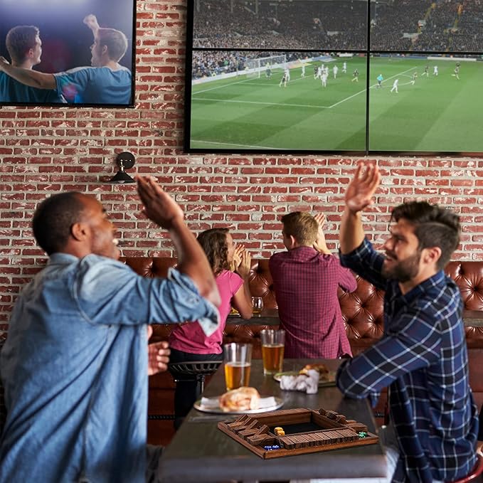 Shut The Box Game Wooden for 1-4 Players,Educational & Fun Wooden Board Game with 10 Dice and Shut-The-Box Instructions for Kids & Family, Pub Dice Game for Adults. (12 Inches)
