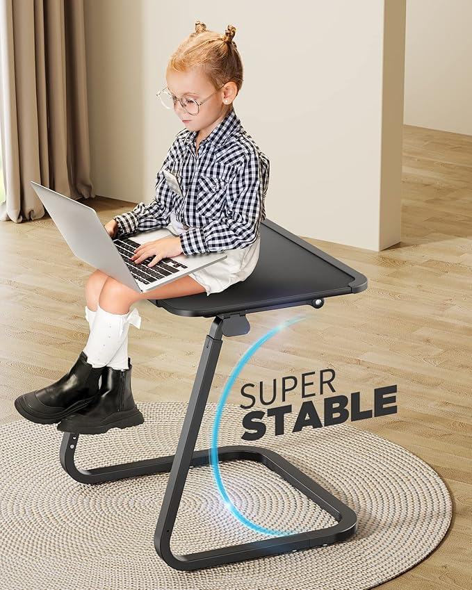 SAIJI TV Tray Table - Heavy Duty Extra Large TV Trays, Upgraded Dinner Trays for Eating on Couch, Tilt & Height Adjustable Snack Table Laptop Desk for Sofa, Bedside and Recliner