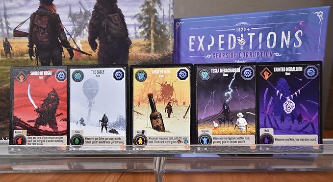 Stonemaier Games: Expeditions: Gears of Corruption | Expansion to Expeditions - A Competitive Engine Building & Exploration Strategy Board Game | 1-6 Players, 90 Mins, Ages 14+