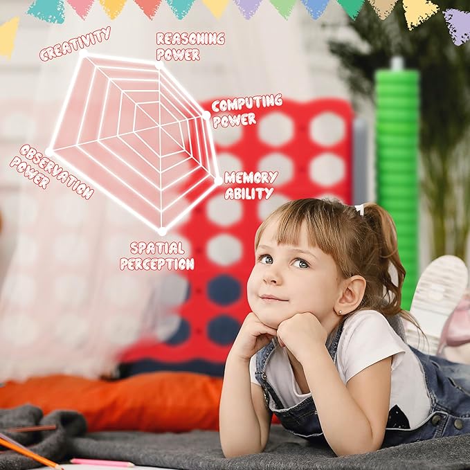 Unihex 3.6FT Tall Oversized Jumbo 4-to-Score Giant Game Set for Kids Adult Family Party Fun,4 in A Row Connect Game for Indoor Outdoor Backyard (Red)